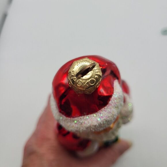 Vintage Christopher Radko Ruby Santa 7" Glass Christmas Ornament Tree‎ Glitter - Picture 7 of 11